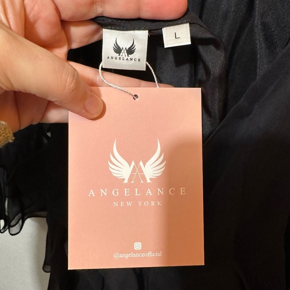 NWT Angelance Silk Chiffon Mini Dress with gift box - size L - Picture 6 of 7